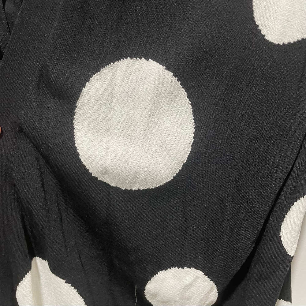 Chico’s Women’s Black and White Polkadot Cardigan - Picture 6 of 6